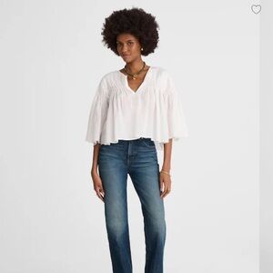 Madewell Blue Longline Straight Jeans